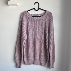 Vintage Oversized Pink And Grey Knit Sweater